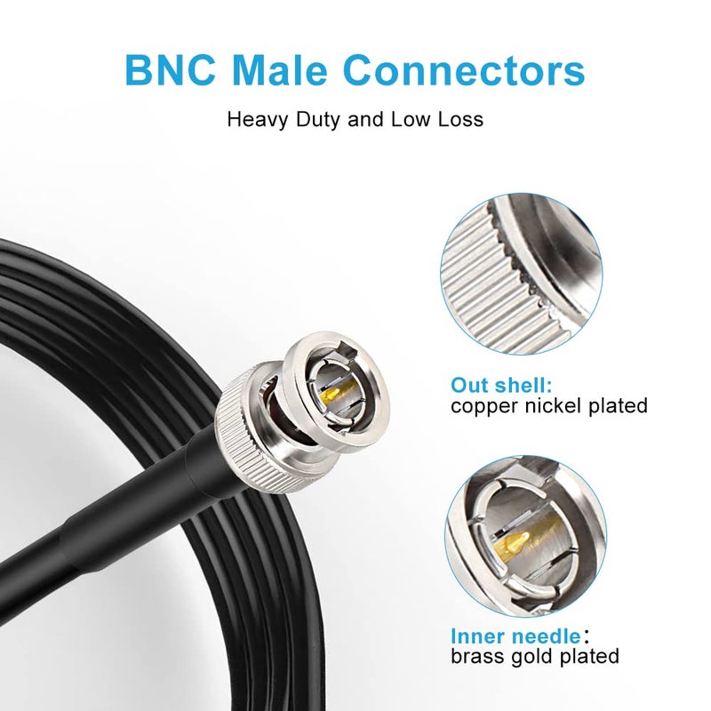 XRDS -RF SDI Cables 20FT, HD-SDI Cable 75 Ohm BNC Male to BNC Male Video Coaxial Cable for Video Surveillance Camera CCTV System - Image 5